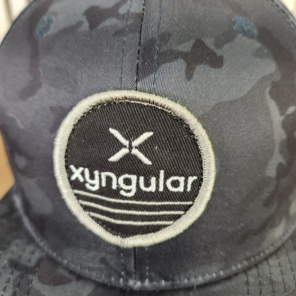 Xyngular Camo Snapback Hat Cap Black Gray Perforated Performance Outdoor Sports